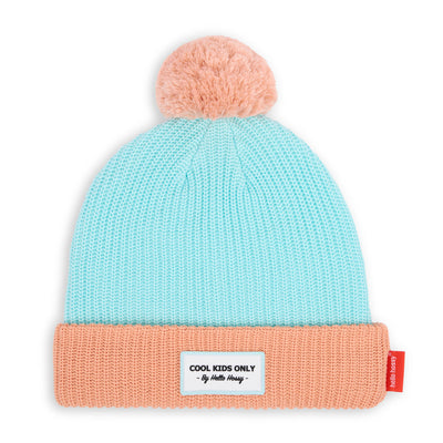 Gorro com pompom Color Block Candy para criança e bebé – vista plana
