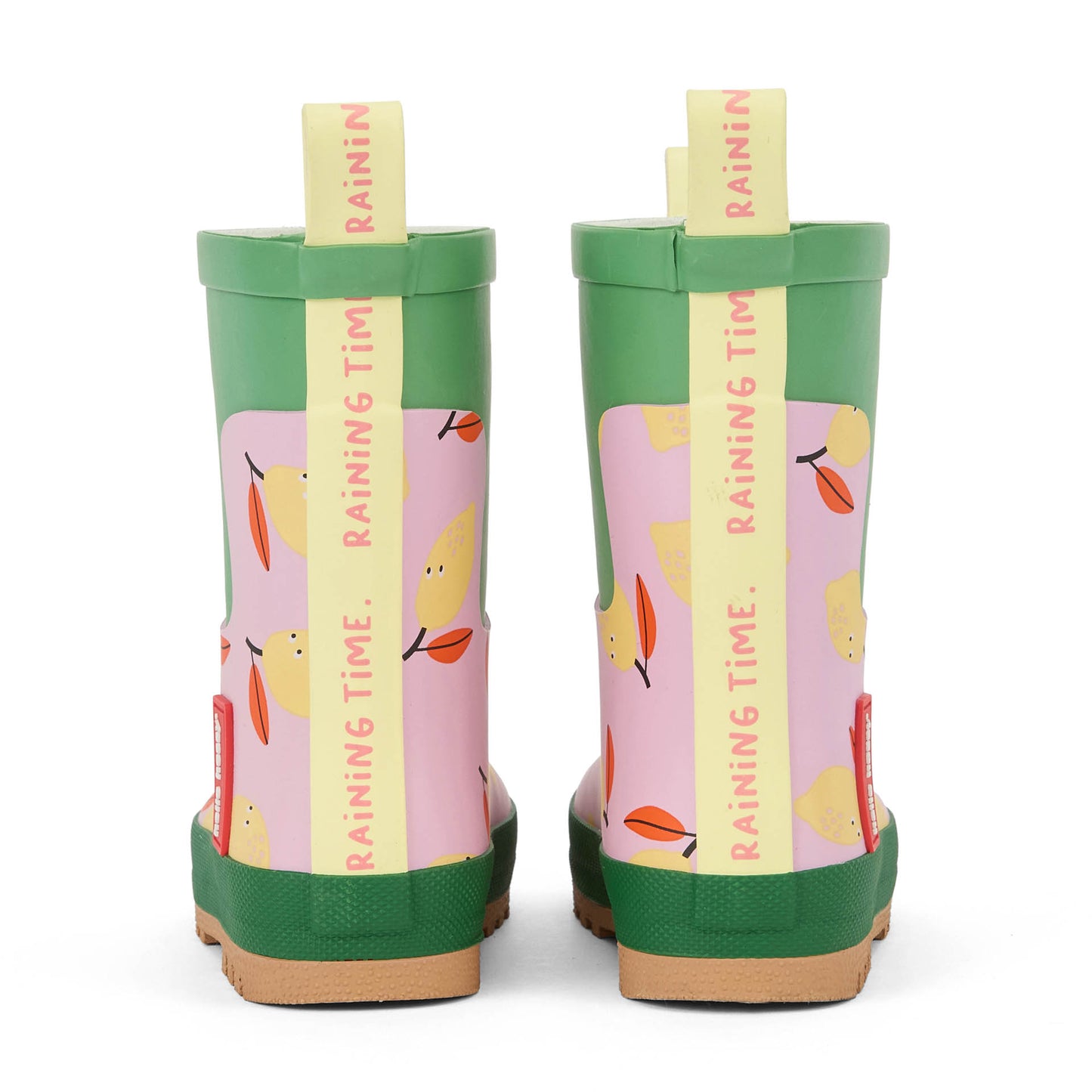 Botas de chuva de borracha Lemony para criança – detalhe da presilha traseira