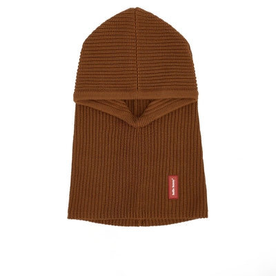 Balaclava em malha castanha Hoody Nut para criança e bebé – vista plana