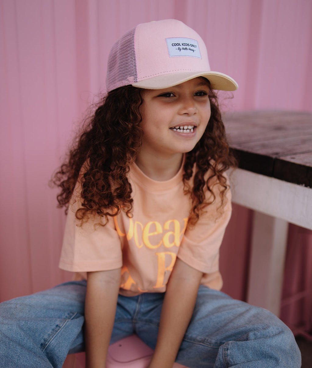 Boné Mini Powder Pink para crianças e bebés, Cool Kids Only, Hello Hossy