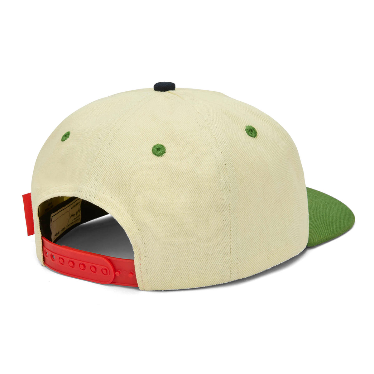 Boné branco e verde para criança, pala curva ajustável, Hello Hossy