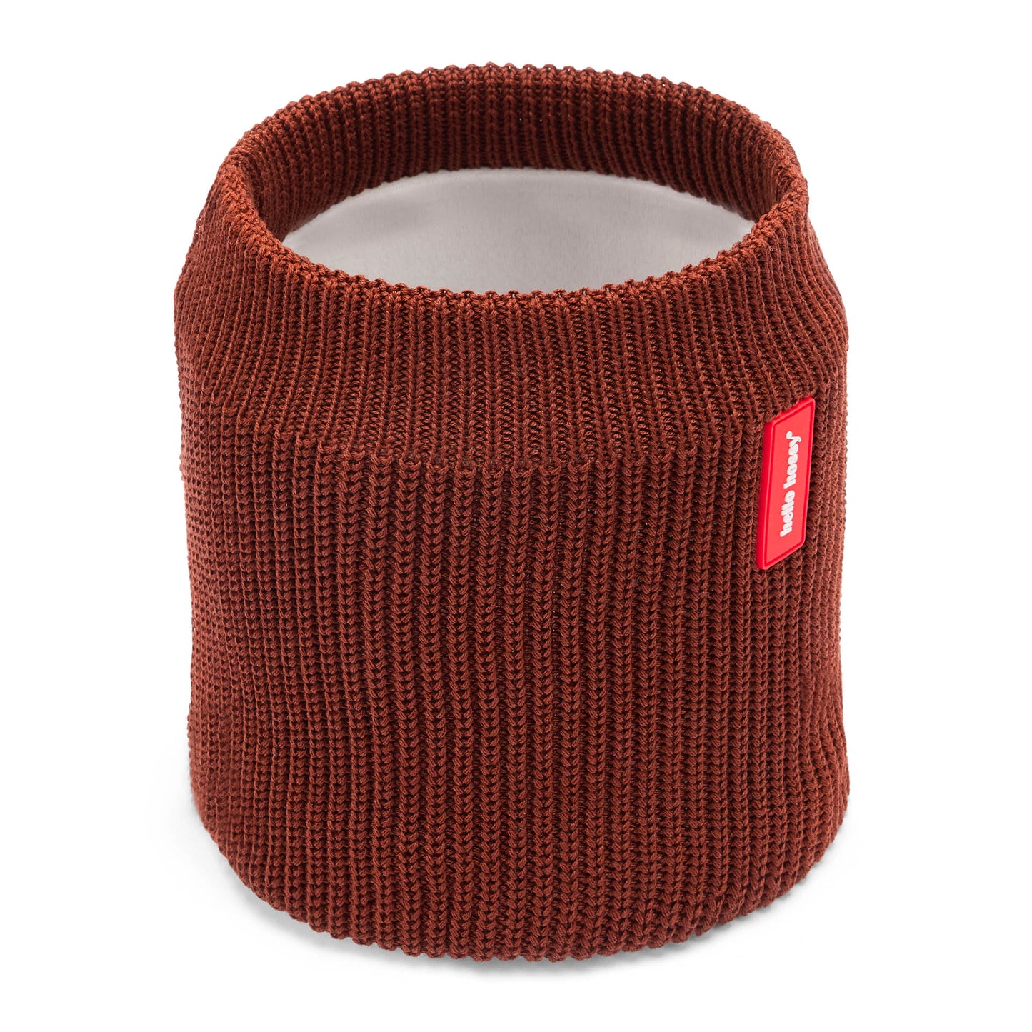 Snood infantil castanho, malha canelada, interior polar, Hello Hossy