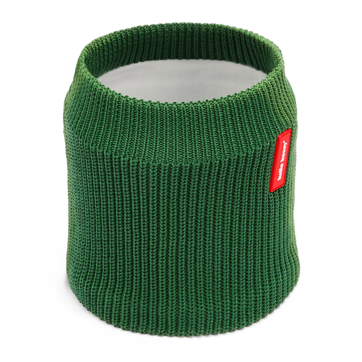 Snood infantil verde em malha canelada com forro polar Hello Hossy