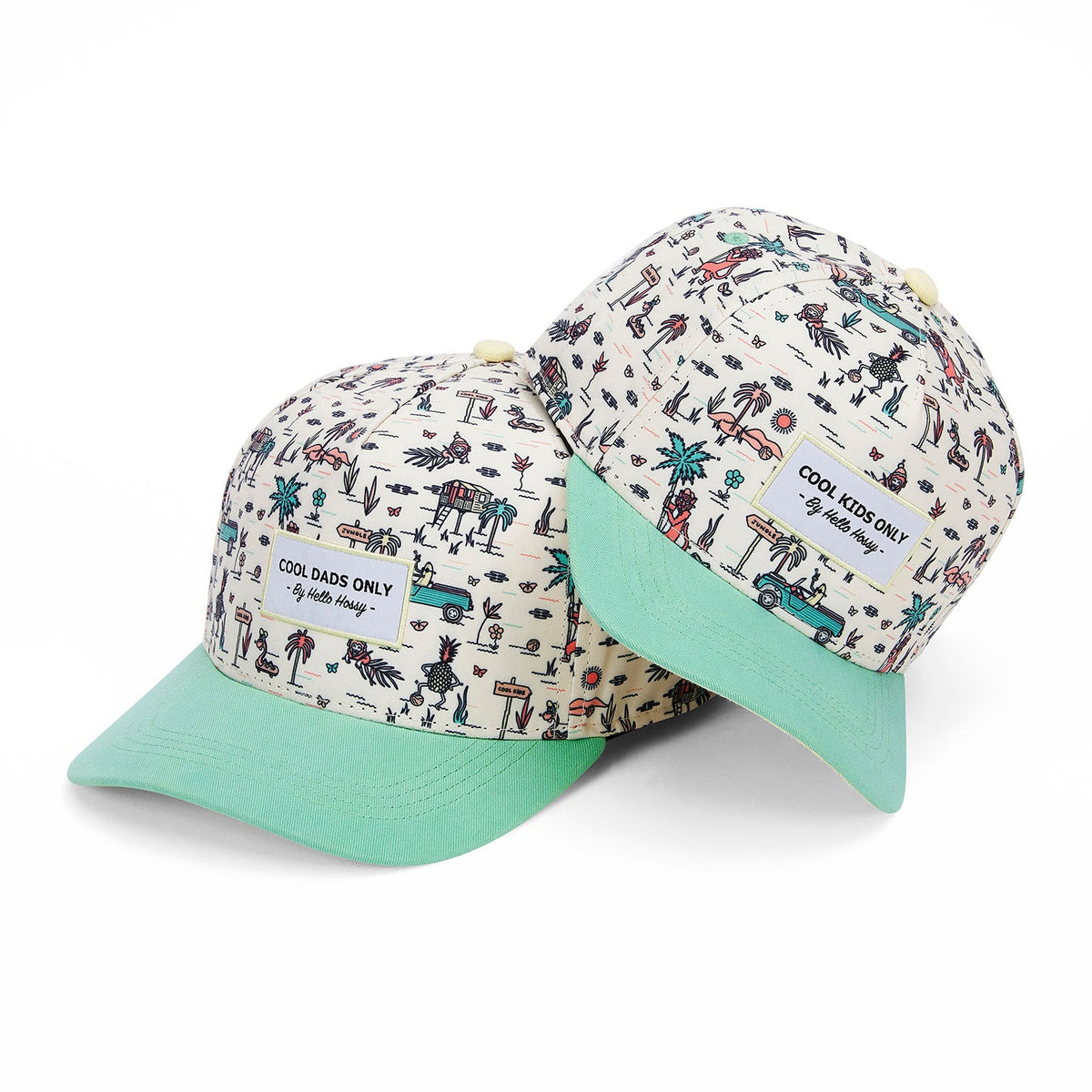 Boné pais e filhos Jungly, pala curva, matchy-matchy, ecorresponsável, desde os 9 meses, Cool Kids Only!
