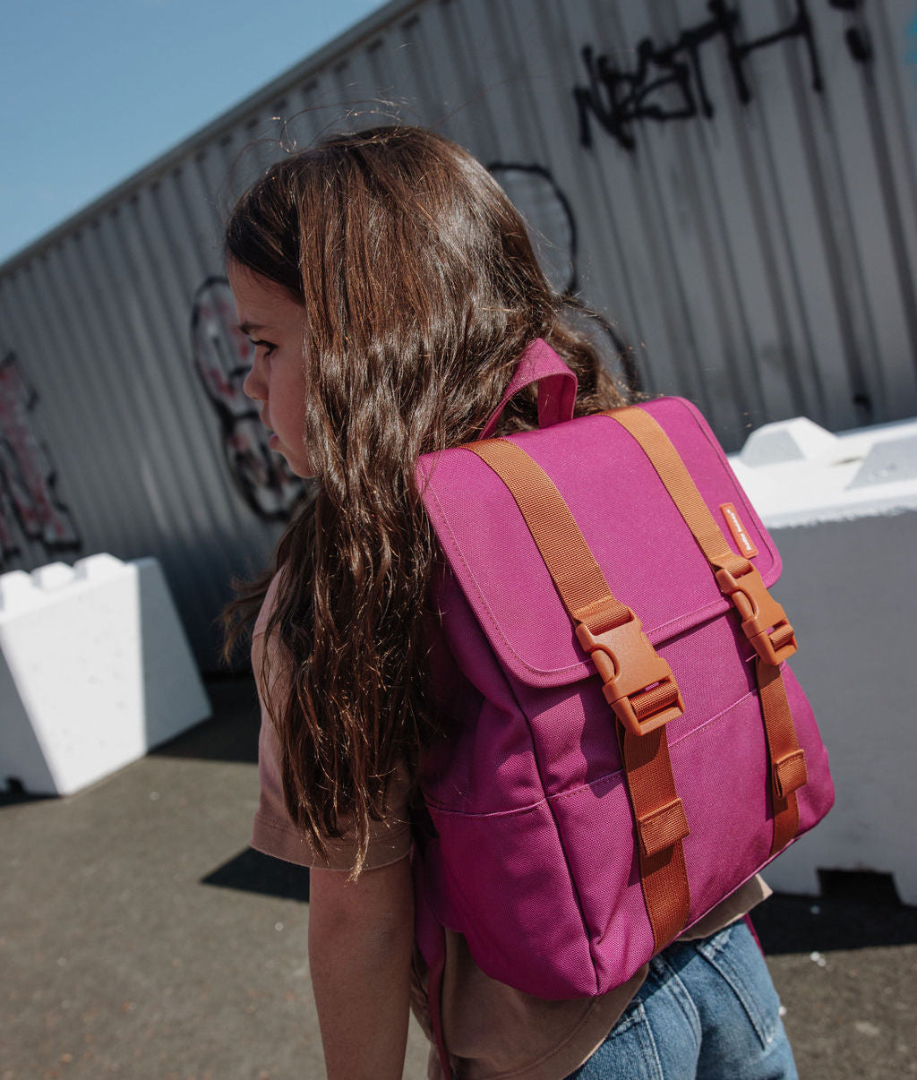 Mochila infantil violeta com alças Camel Hello Hossy