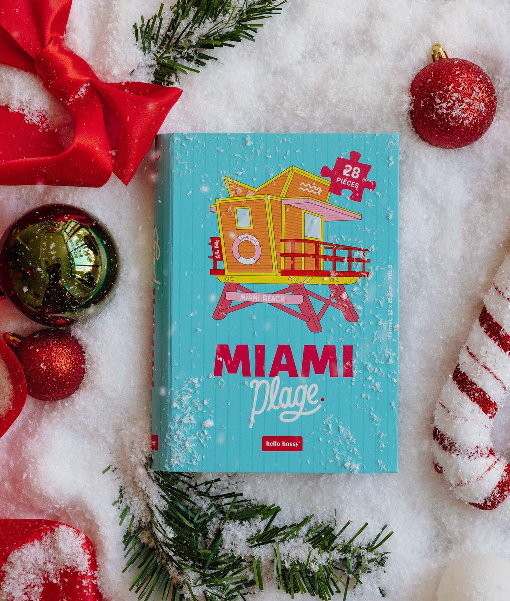 Puzzle infantil turquesa com padrão de praia de Miami, 28 peças Hello Hossy