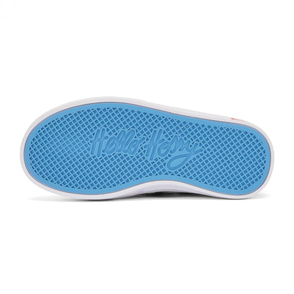 Sapatilhas infantis com sola azul, padrões USA, viagem, creme e castanho Hello Hossy