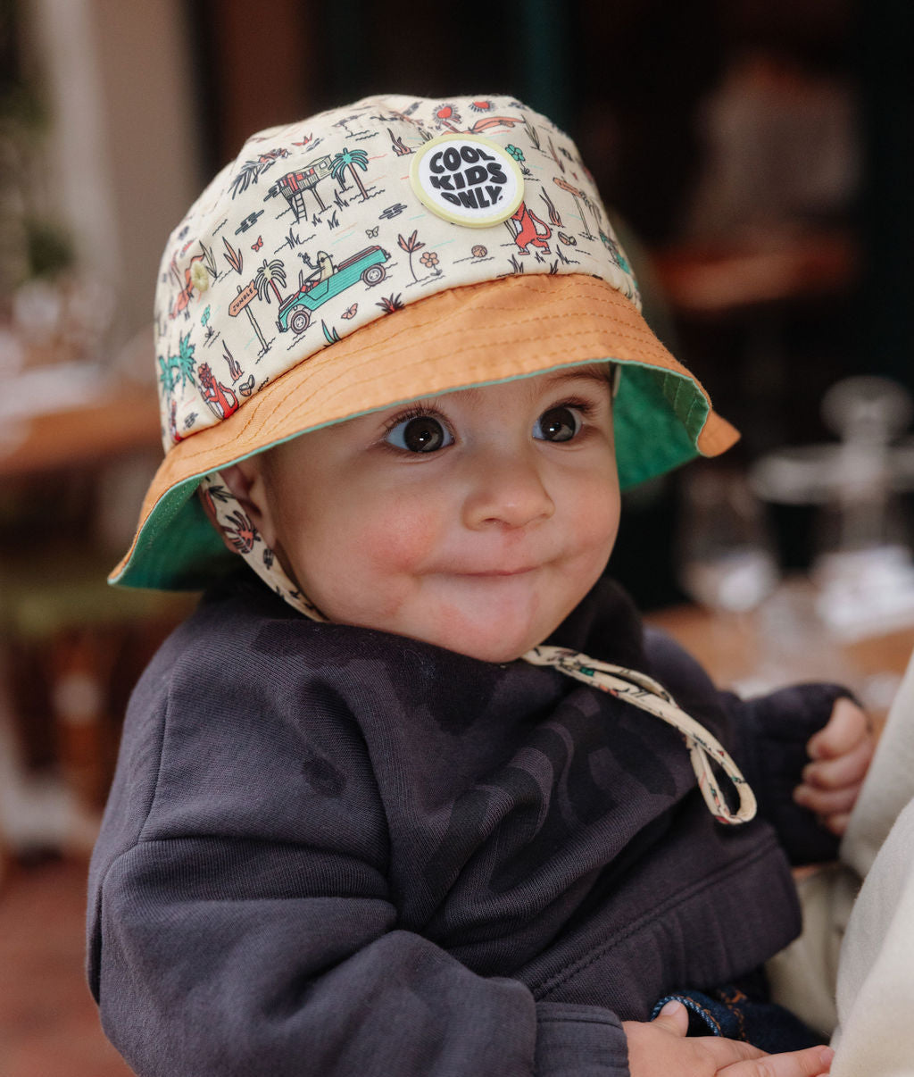 Chapéu bucket para crianças Jungly com cordão, ecorresponsável, certificado Oeko-Tex, desde os 3 meses, Cool Kids Only !