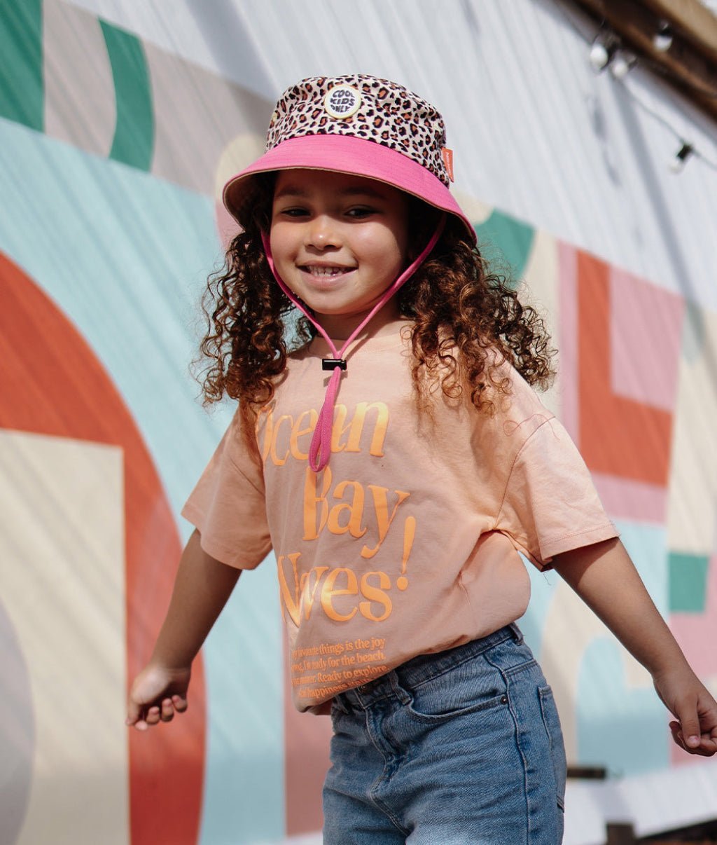Chapéu bucket Leopard #7 para crianças e bebés, Cool Kids Only, Hello Hossy
