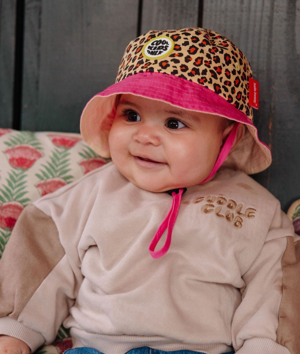 Chapéu bucket Leopard #7 para crianças e bebés, Cool Kids Only, Hello Hossy