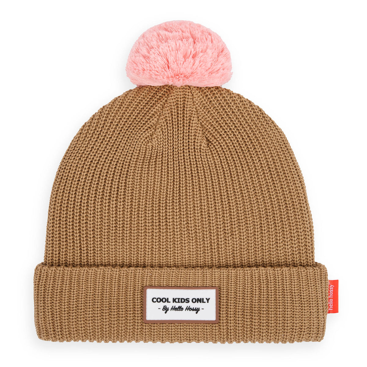 Gorro com pompom Color Block Macaroon para criança e bebé – vista plana