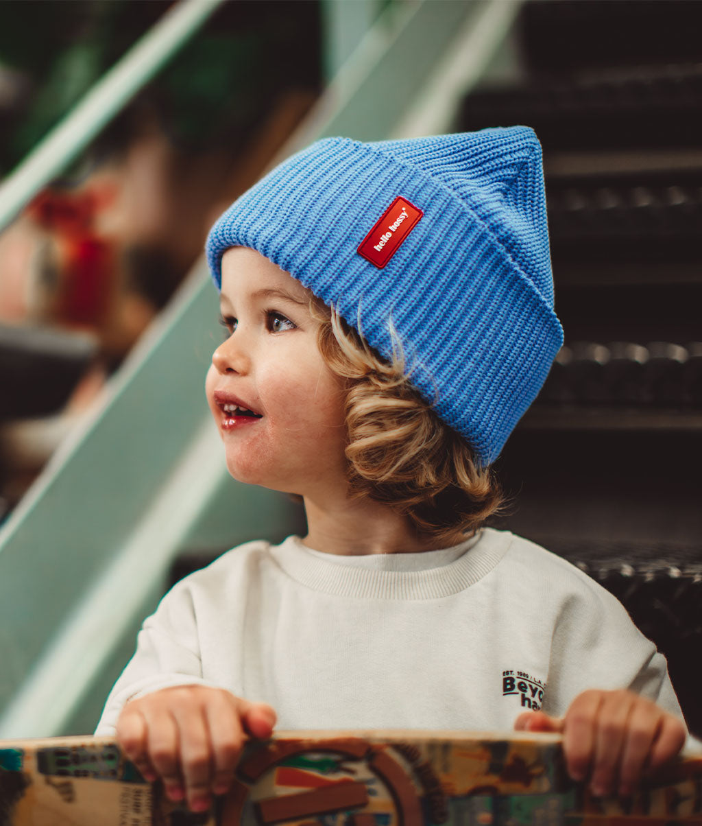 Gorro colorido para crianças e adultos Flow Ocean, 100% algodão orgânico, sem pompom, desde os 9 meses, Cool Kids Only!