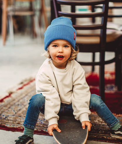 Gorro colorido para crianças e adultos Flow Ocean, 100% algodão orgânico, sem pompom, desde os 9 meses, Cool Kids Only!