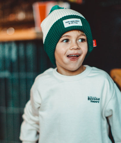 Gorro para crianças Color Block Hope, com pompom, forro polar, algodão orgânico, desde os 9 meses, Cool Kids Only !