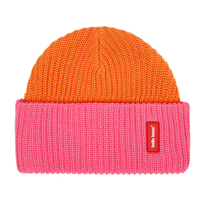 Gorro de malha bicolor Flow Indie para criança e bebé – vista plana