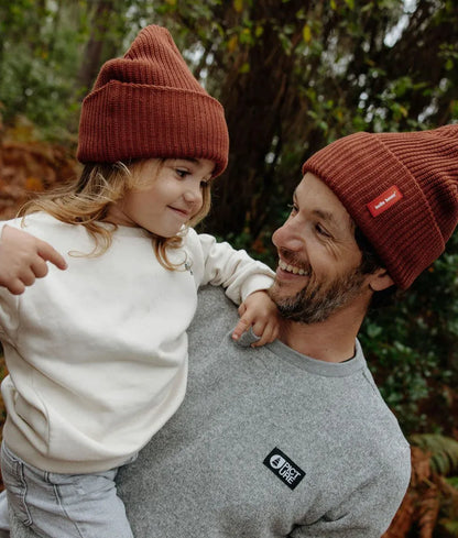 Duo pai-criança com o gorro liso Flow Nut – look de outono – Hello Hossy