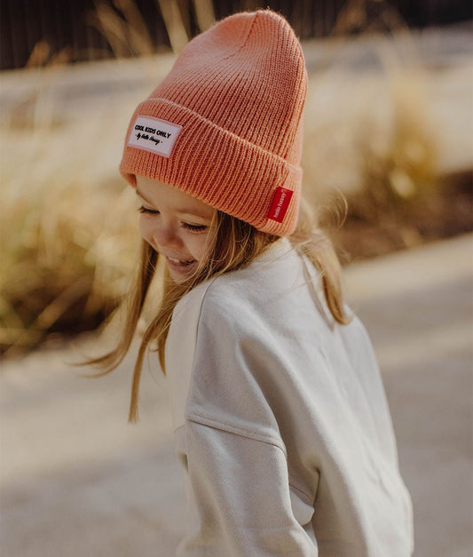 Gorro colorido para crianças Pop Apricot, malha macia e fina, lã, sem pompom, a partir dos 9 meses, Cool Kids Only !