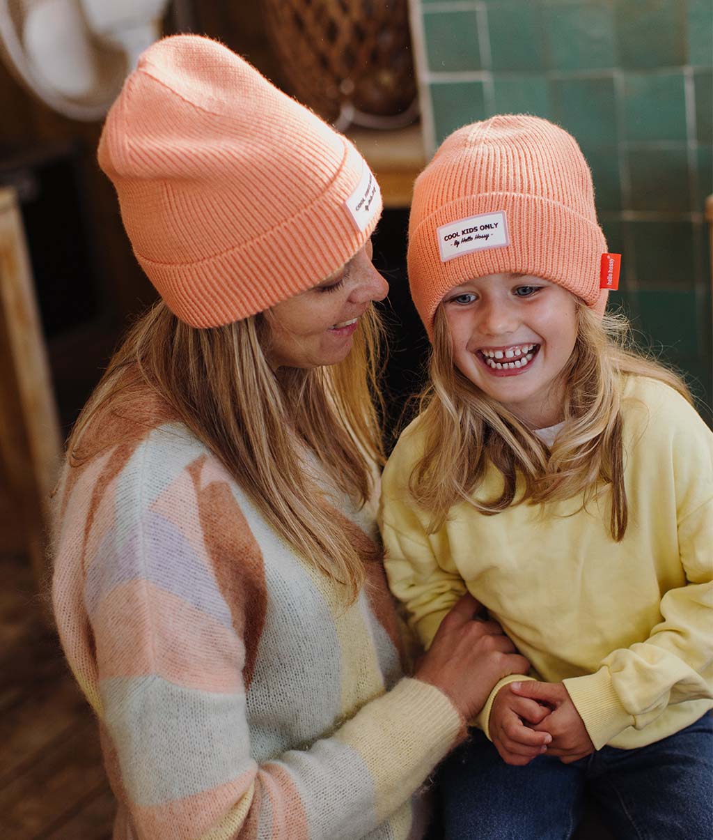 Gorro colorido pais e filhos Pop Apricot, malha suave e fina, lã, sem pompom, desde os 9 meses, Cool Kids Only !