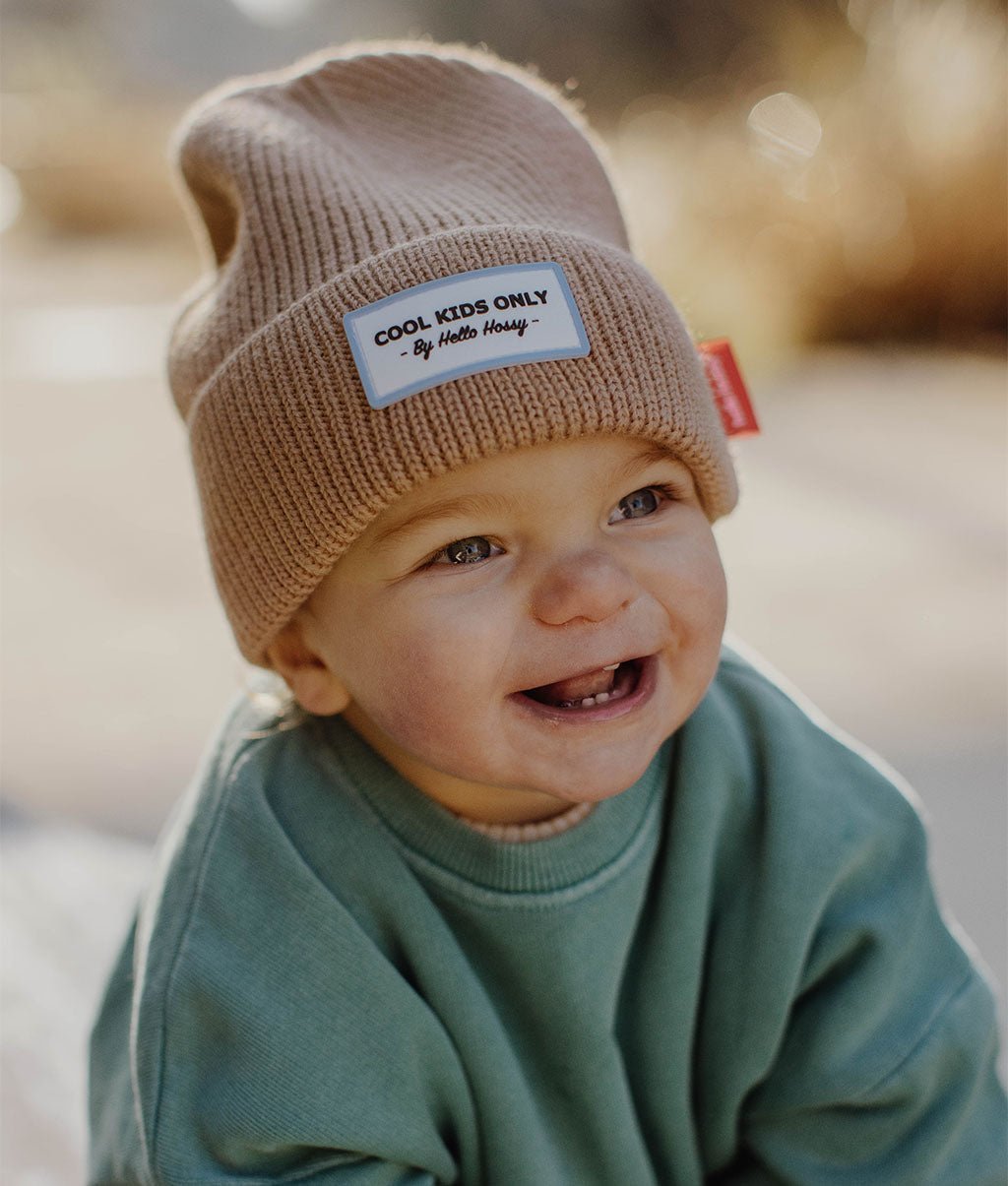 Gorro colorido para crianças Pop Champagne, malha macia e fina, lã, sem pompom, a partir dos 9 meses, Cool Kids Only !