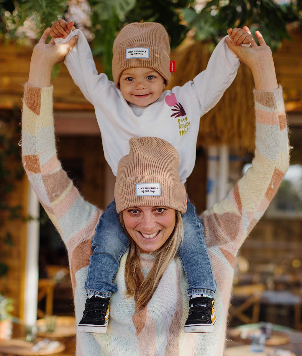 Gorro colorido para pais e filhos Pop Champagne, malha macia e fina, lã, sem pompom, a partir dos 9 meses, Cool Kids Only !