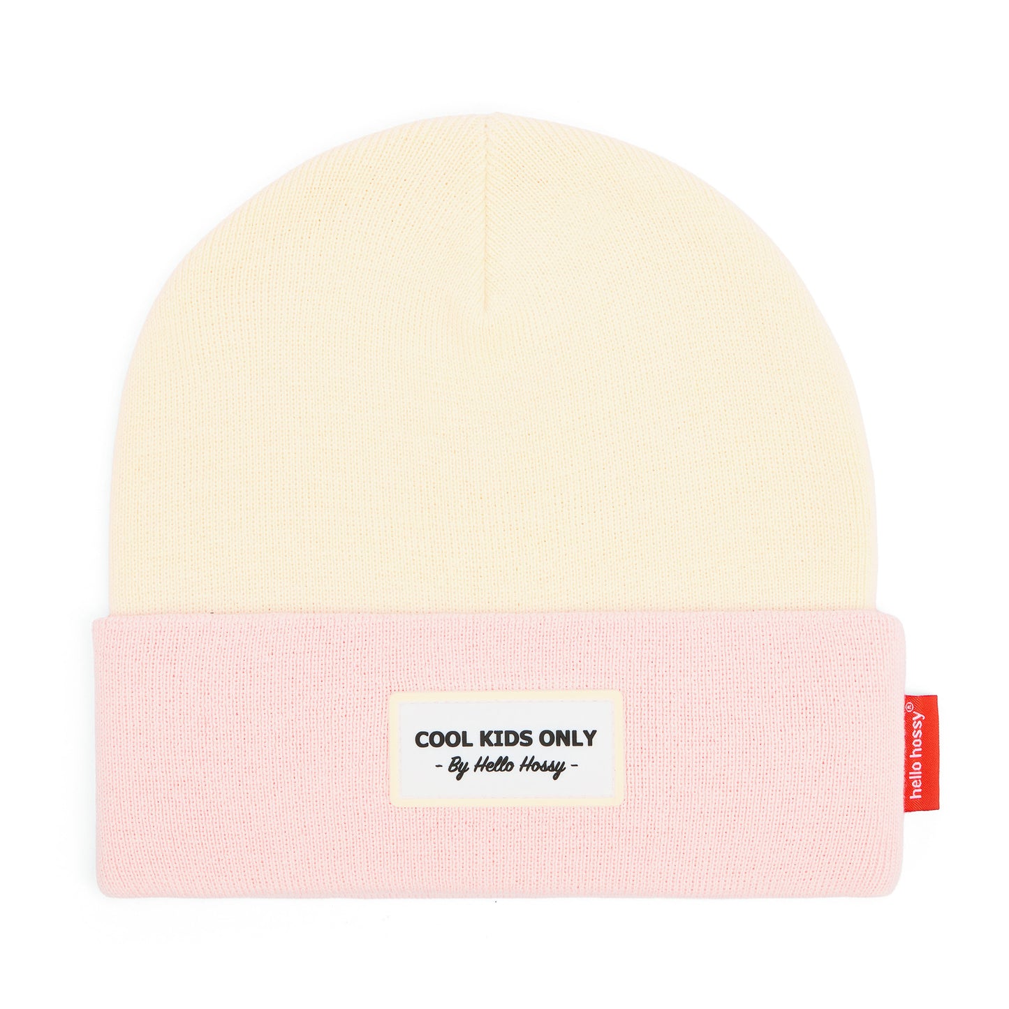 Gorro infantil rosa-claro e amarelo com bordado Cool Kids Only Hello Hossy