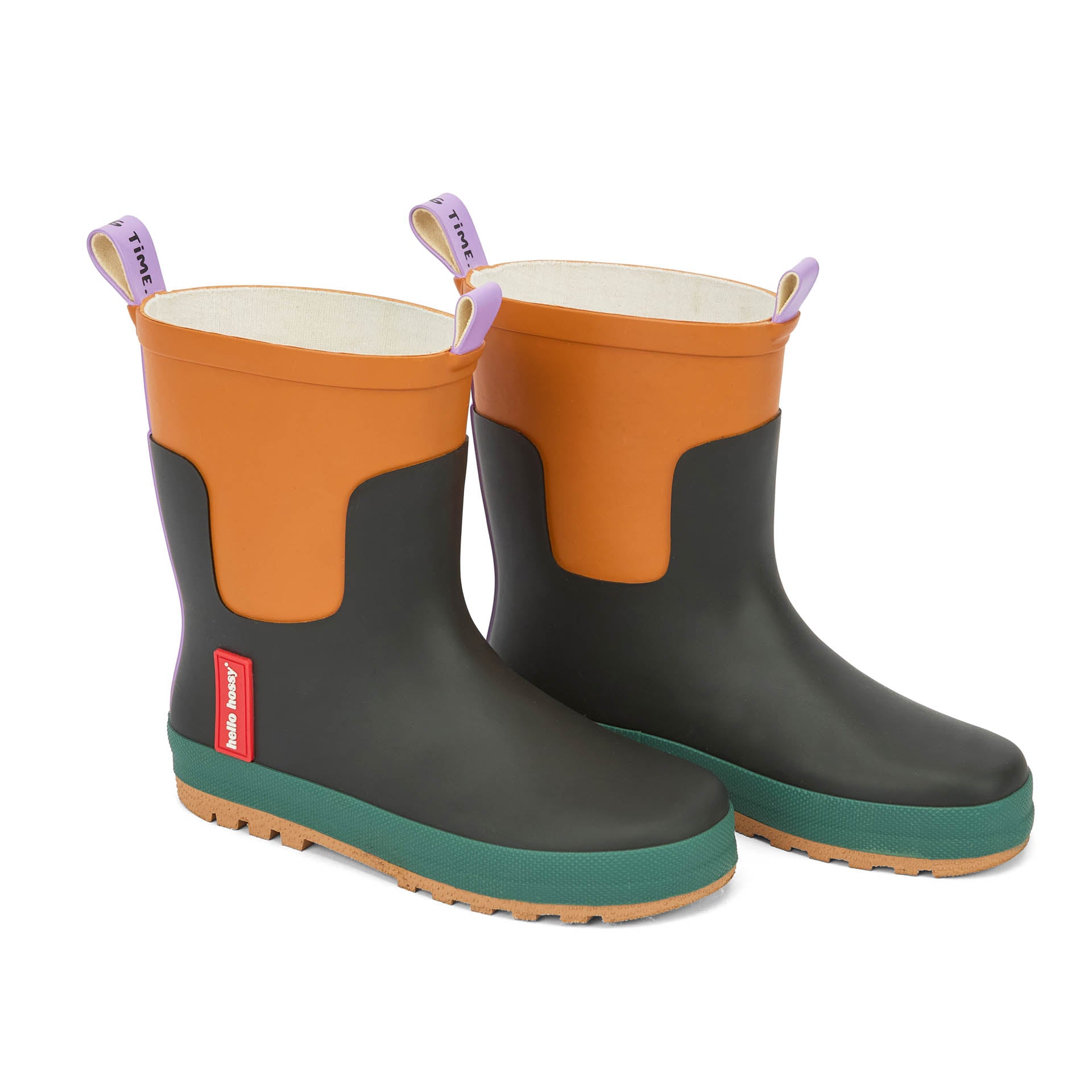 Botas de chuva impermeáveis Blackfy para criança – vista de 3/4