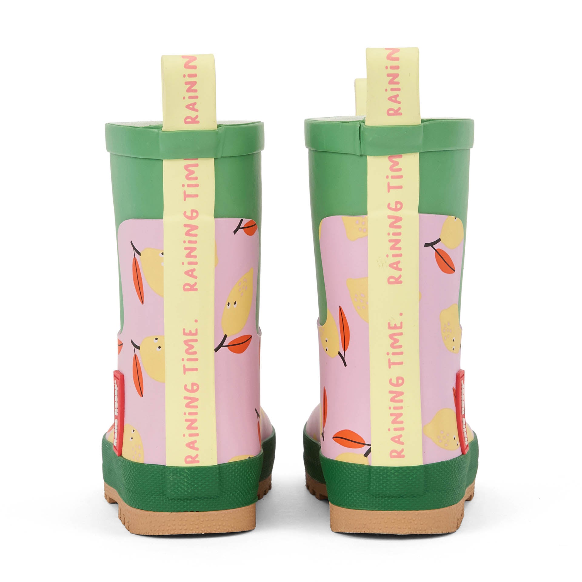 Botas de chuva de borracha Lemony para criança – detalhe da presilha traseira