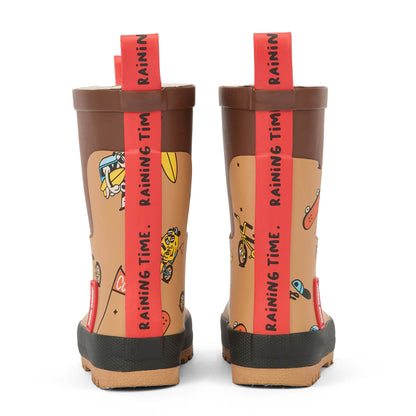 Botas de chuva em borracha Mascots Ride para criança – detalhe da lingueta traseira