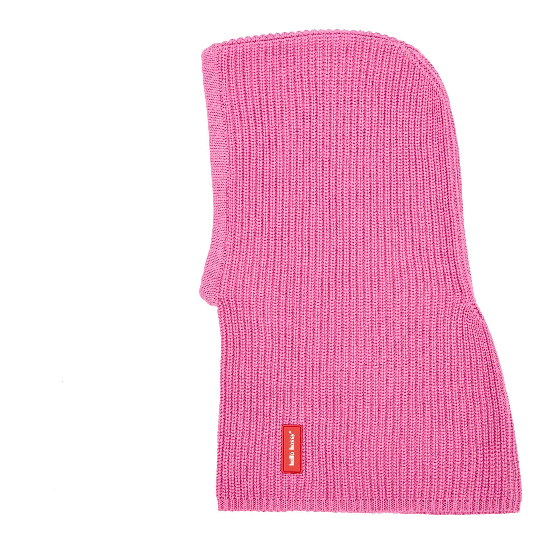 Balaclava de malha rosa Hoody Lila para criança e bebé - vista de perfil, em plano