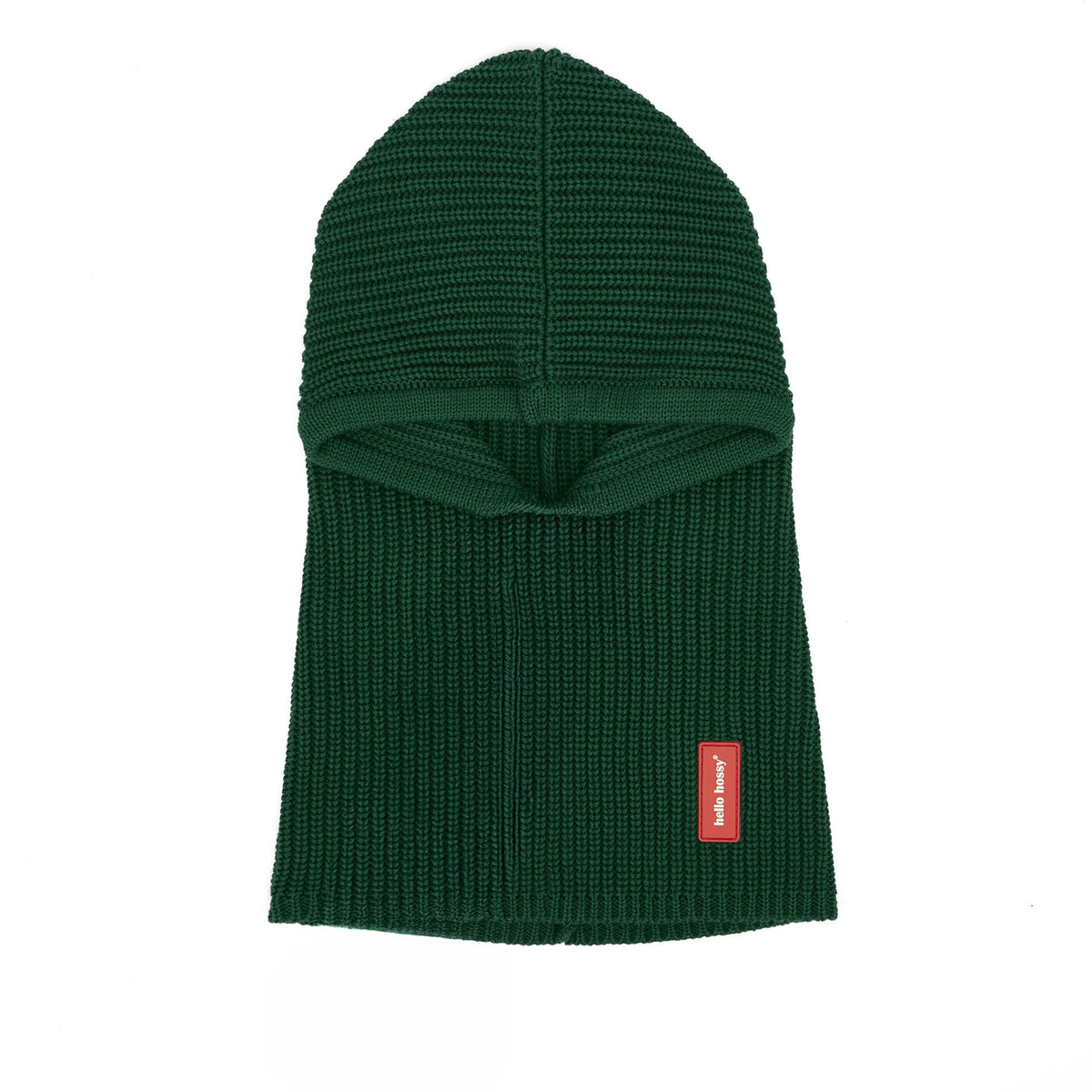 Balaclava de malha verde Hoody Pine para criança e bebé – vista plana