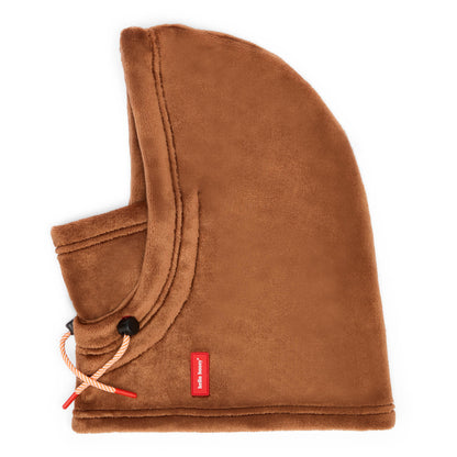 Balaclava infantil castanha em polar com laços ajustáveis Hello Hossy