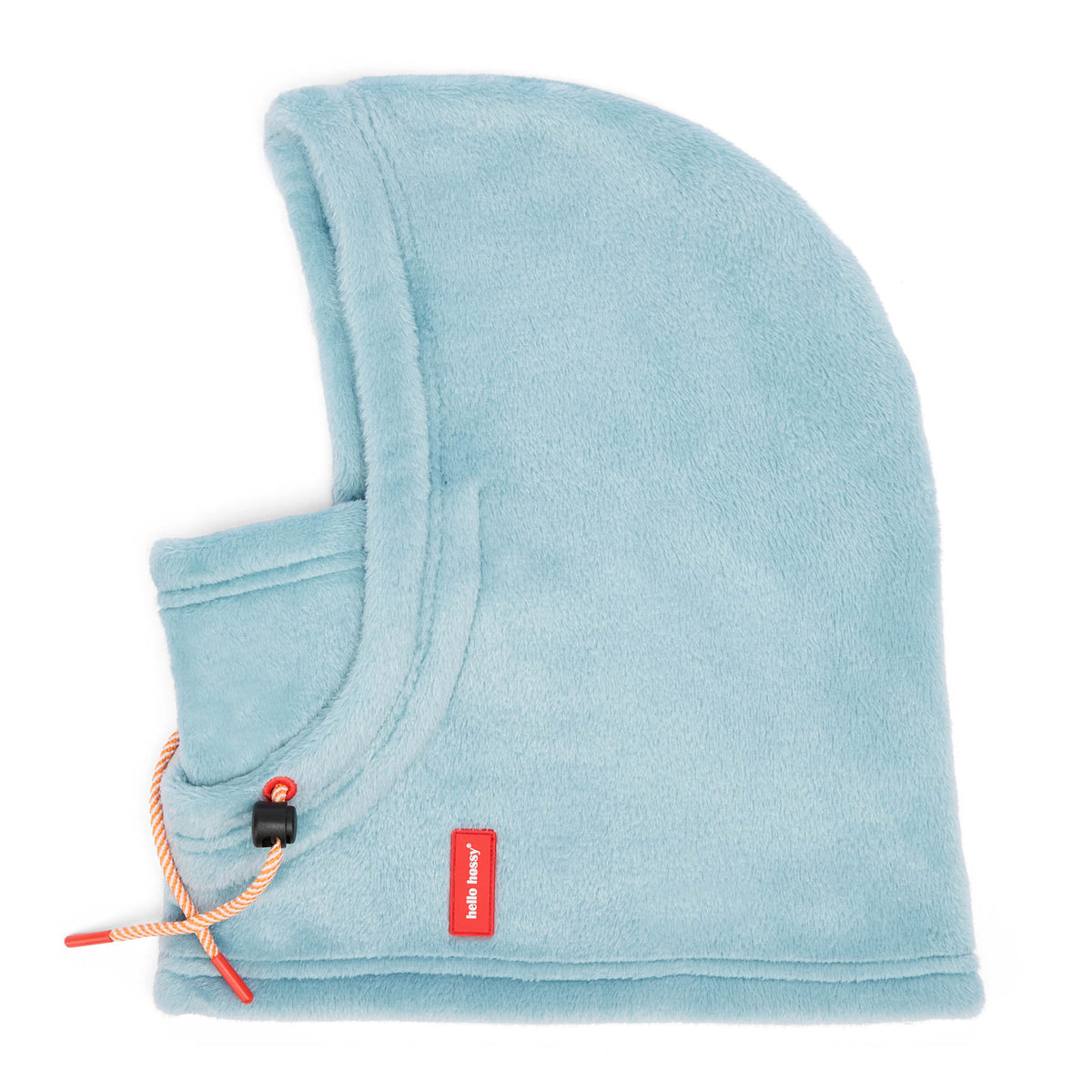 Balaclava infantil azul em polar ajustável, detalhe de cordão Hello Hossy