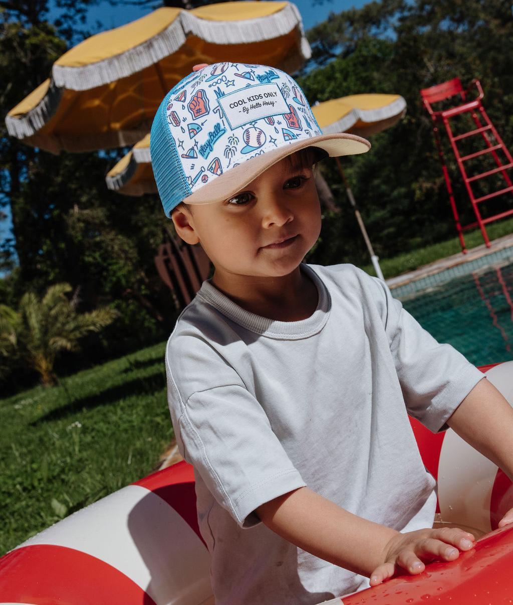 Boné infantil trucker de desporto baseball estampado Hello Hossy