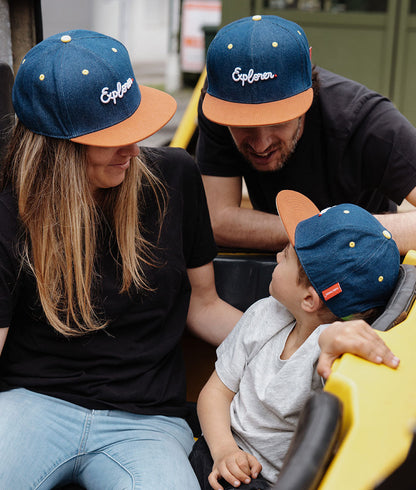 Boné para pais e filhos Jean Explorer, pala reta, algodão orgânico, certificado Oeko-Tex, a partir dos 9 meses, Cool Kids Only !