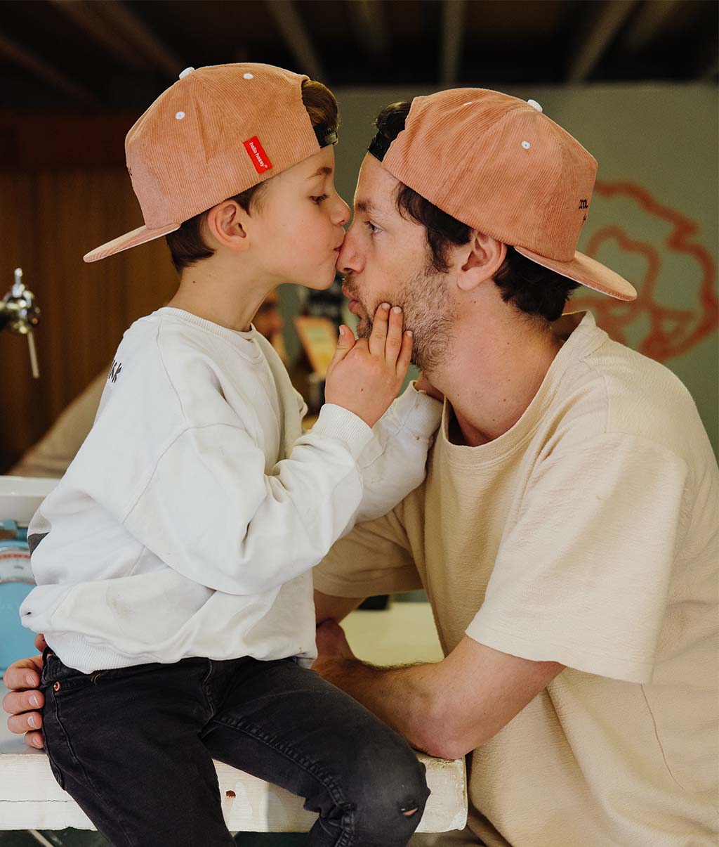 Boné pais e filhos Mini Nutty, pala reta, veludo, matchy-matchy, a partir dos 9 meses, Cool Kids Only!
