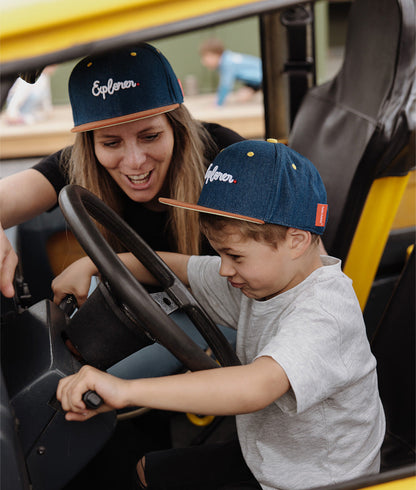 Boné para pais e filhos Jean Explorer, pala reta, algodão orgânico, certificado Oeko-Tex, a partir dos 9 meses, Cool Kids Only !