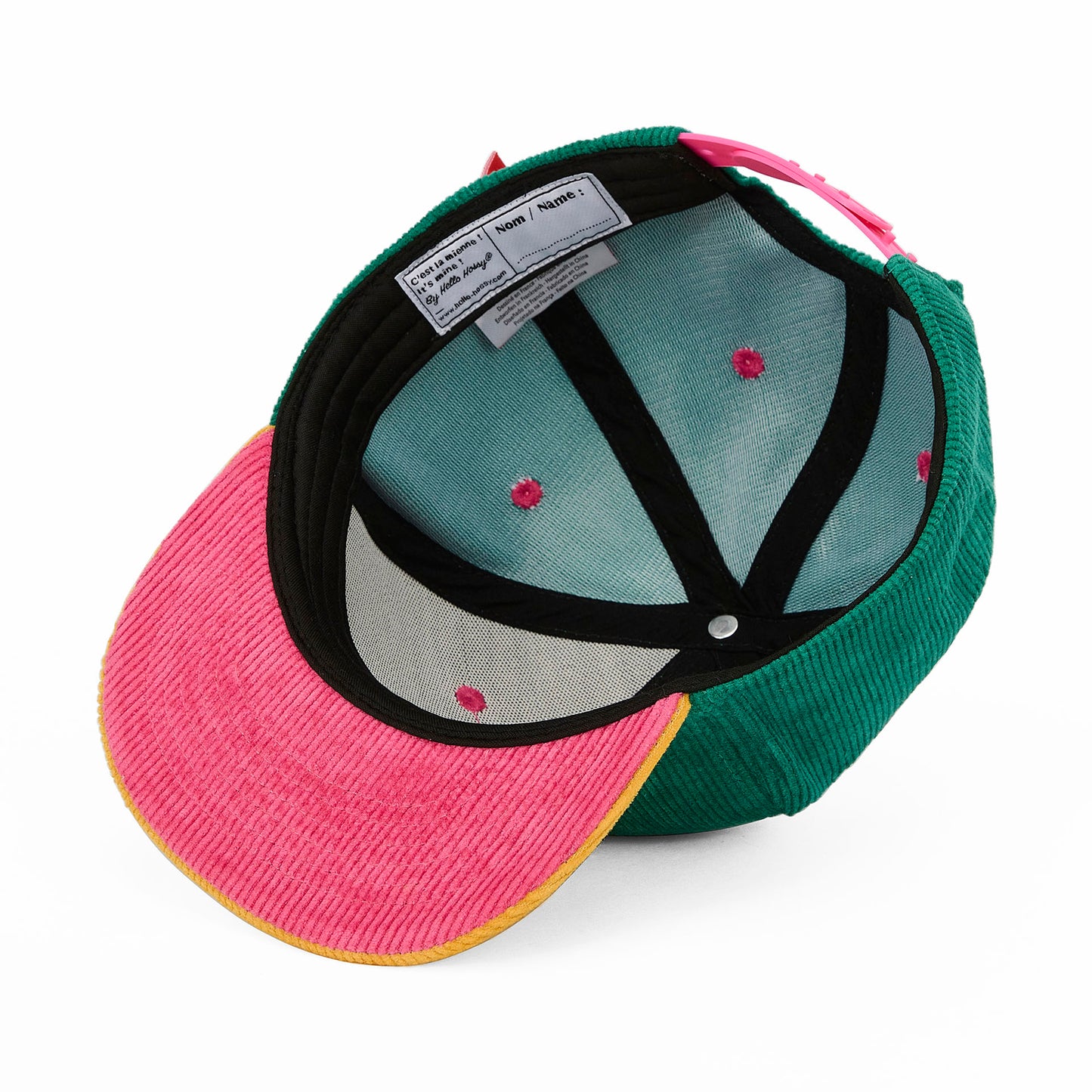 Boné infantil Sweet Rainbow, pala reta, veludo, certificado Oeko-Tex, desde os 9 meses, Cool Kids Only!