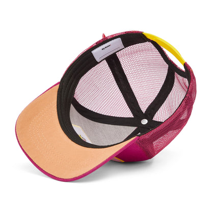 Boné infantil fuchsia com pala curva e rede traseira Hello Hossy