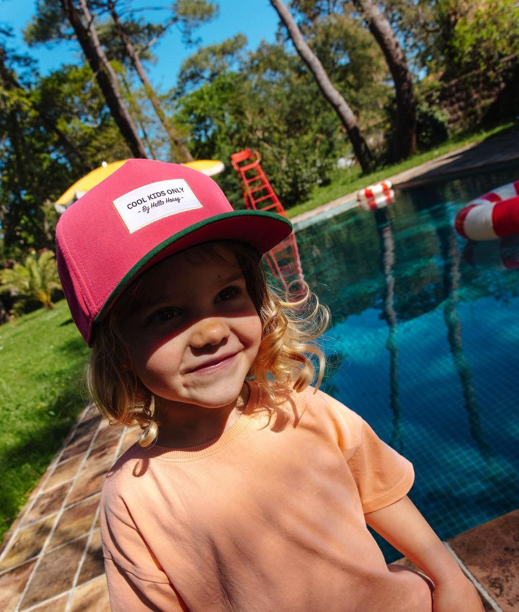 Boné infantil fuchsia com pala verde Cool Kids Only Hello Hossy