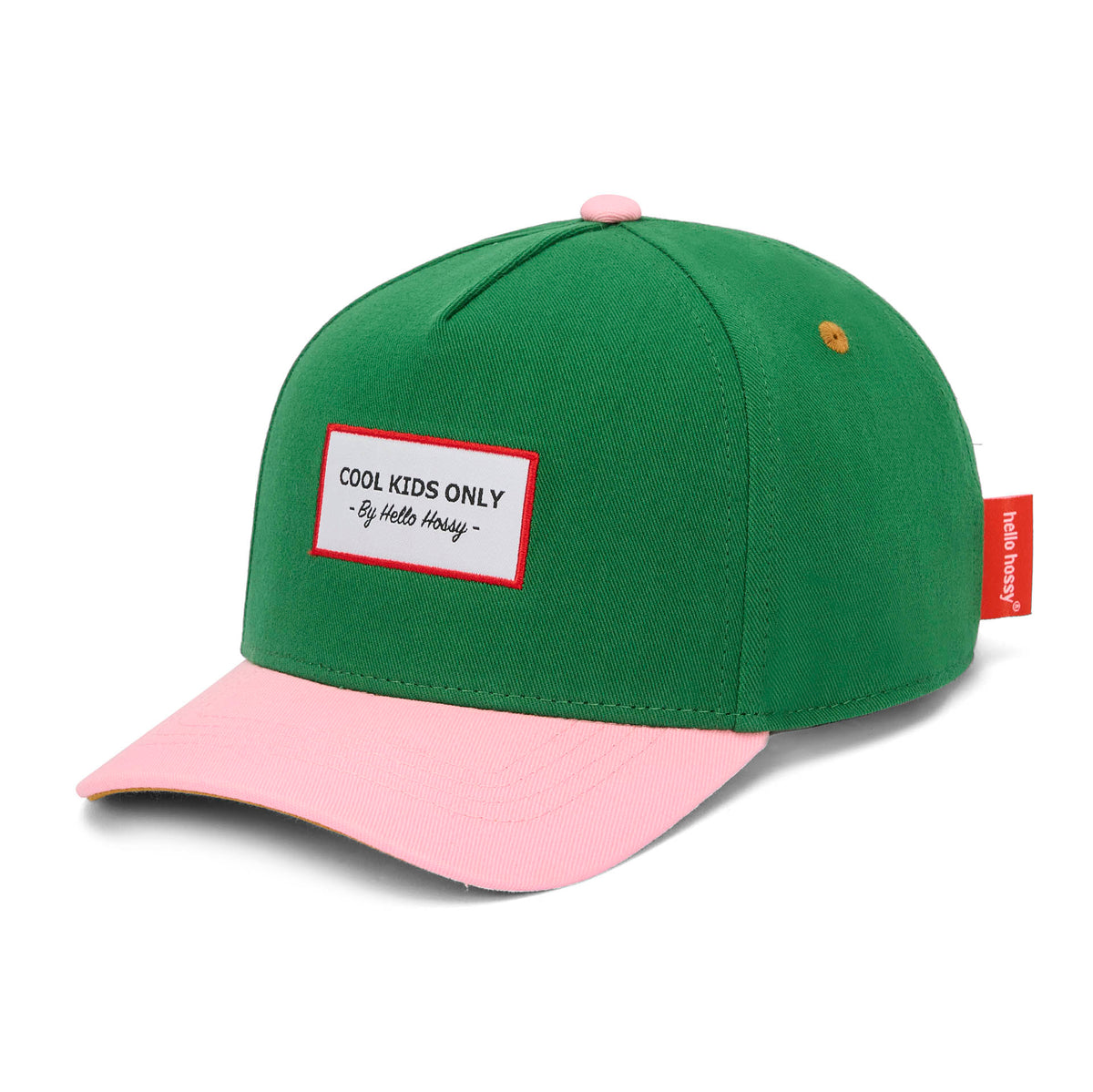 Boné para criança verde com pala rosa, não usado, Hello Hossy