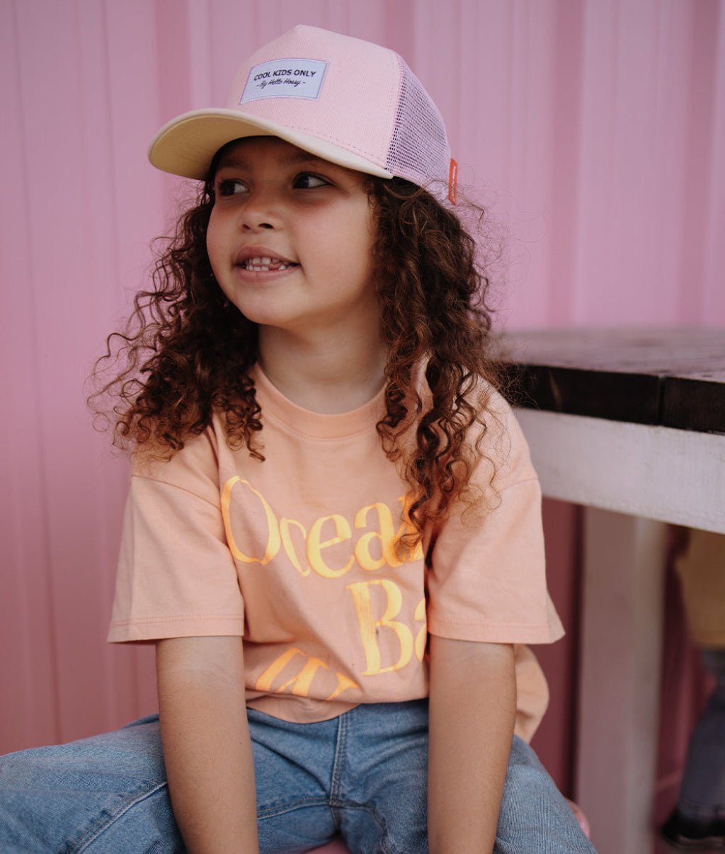 Boné Mini Powder Pink para crianças e bebés, Cool Kids Only, Hello Hossy