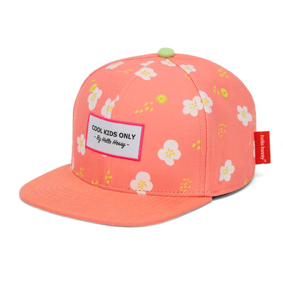 Boné infantil com estampado de flores, não usado, Hello Hossy