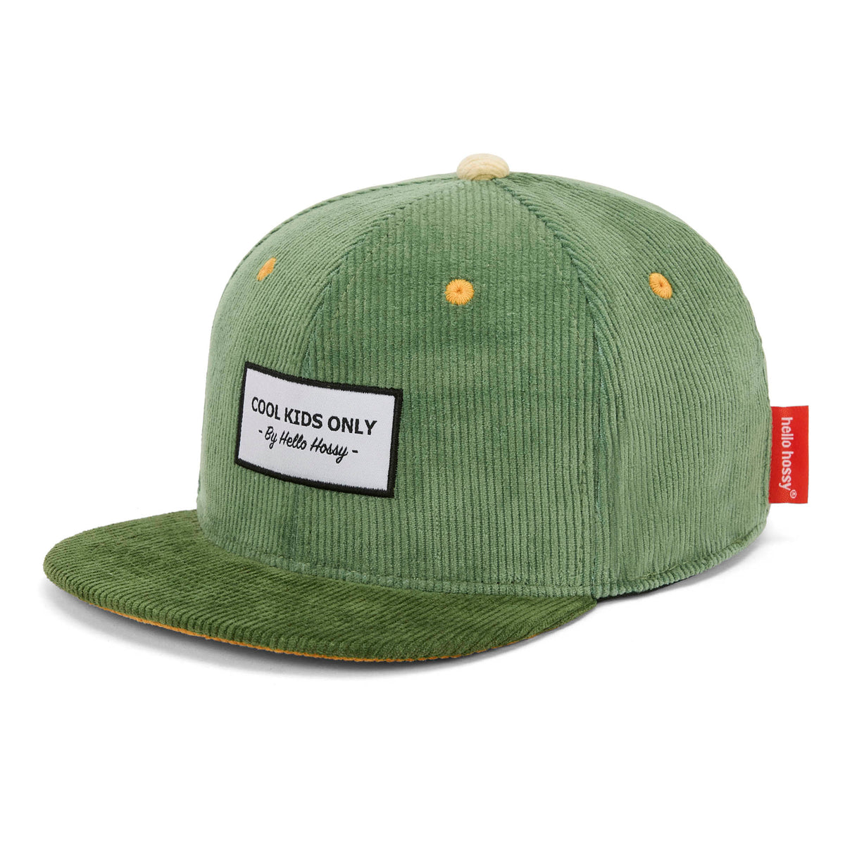 Boné de veludo verde Sweet Kiwi para criança – vista de 3/4