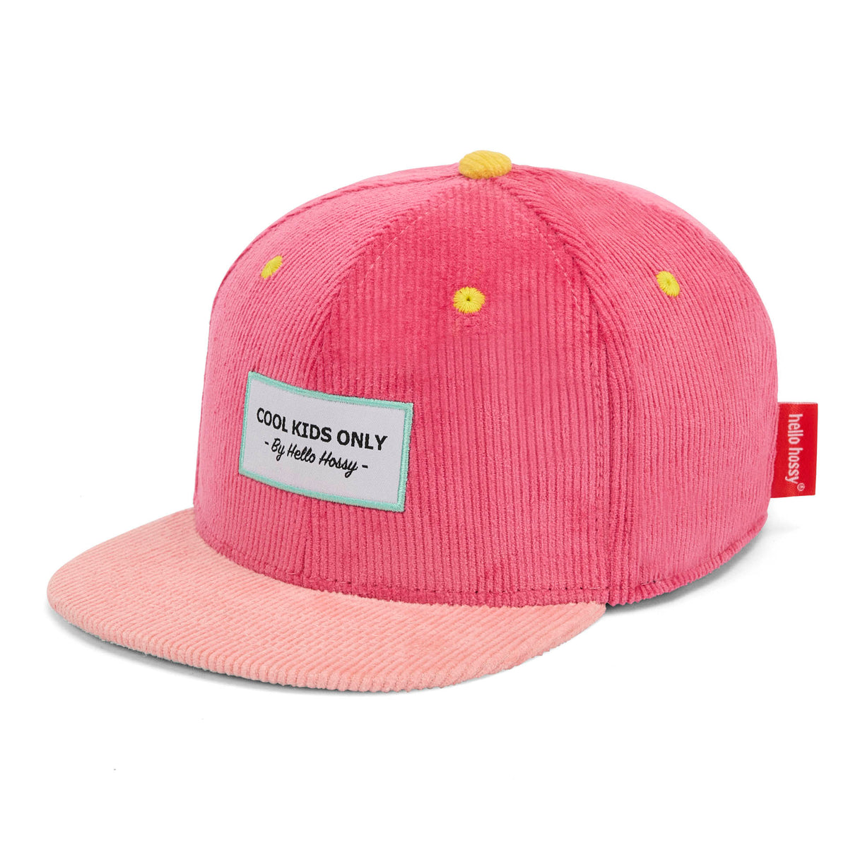 Boné de veludo rosa Sweet Pitaya para criança – vista de 3/4