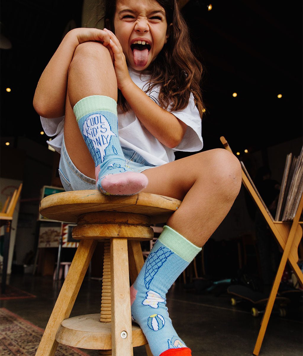 Meias infantis Blue Cream, algodão orgânico, acessório colorido, presente para criança, desde 1 ano, Cool Kids Only!