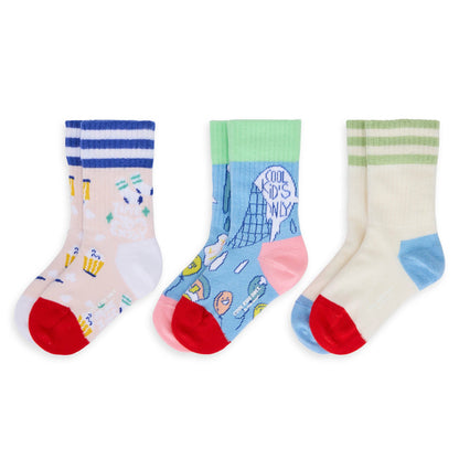 Pack de meias para crianças, algodão orgânico, acessório colorido, presente para criança, a partir de 1 ano, Cool Kids Only!