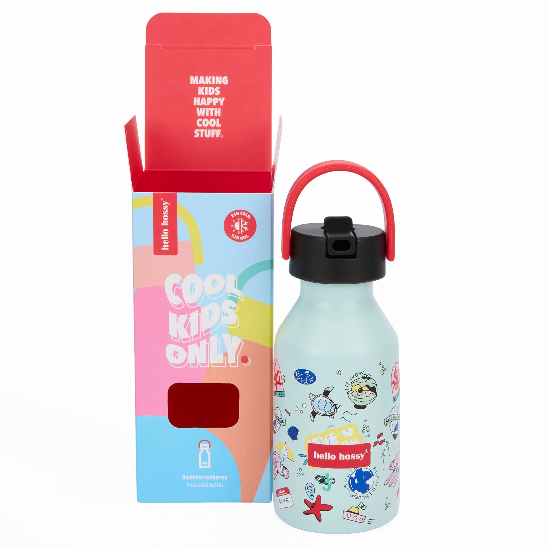 Garrafa reutilizável infantil Ocean Lover: isotérmica, 350 ml, adaptada a crianças, Cool Kids Only !