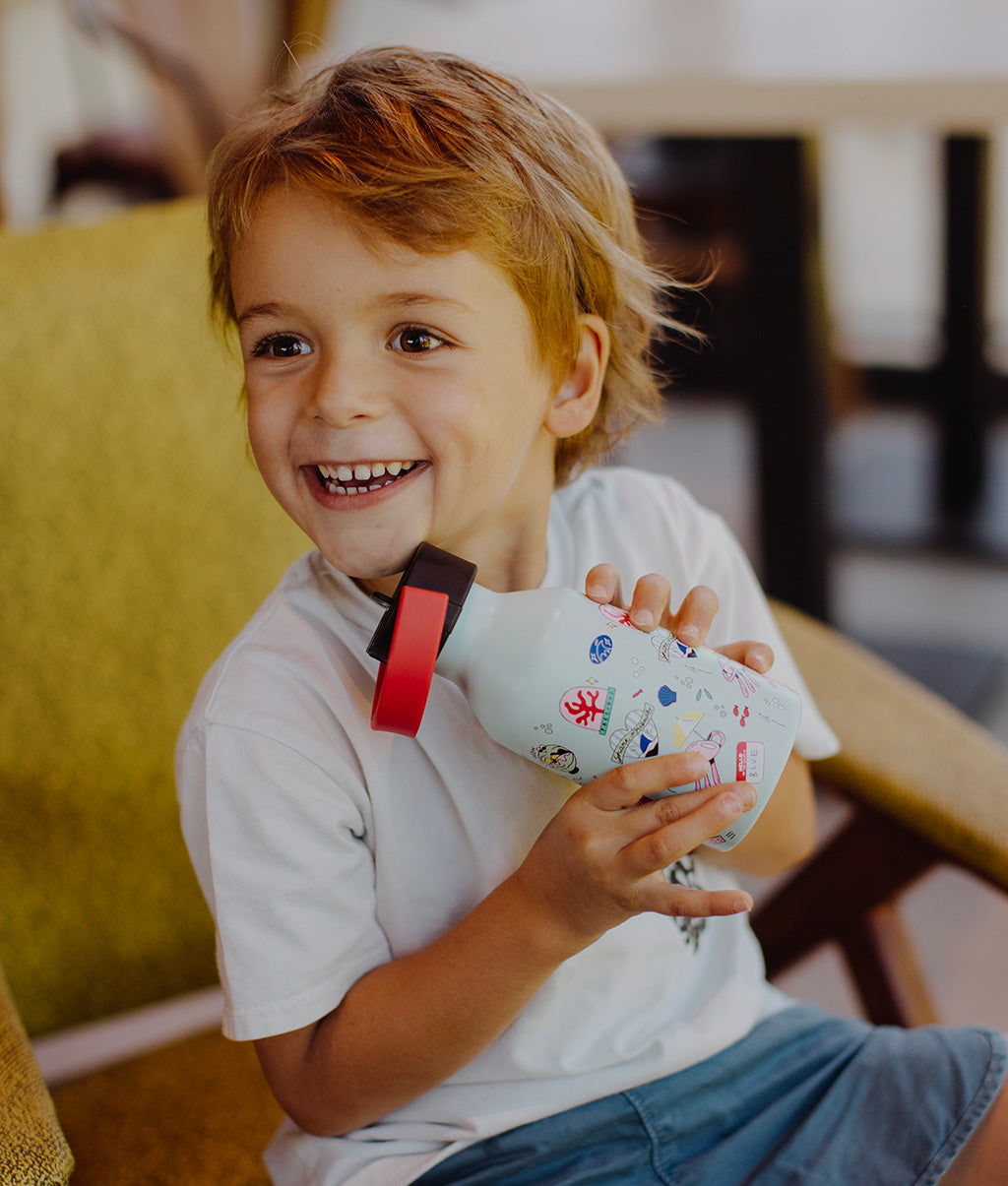 Garrafa reutilizável infantil Ocean Lover: isotérmica, 350 ml, adaptada a crianças, Cool Kids Only !