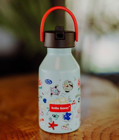 Garrafa reutilizável infantil Ocean Lover: isotérmica, 350 ml, adaptada a crianças, Cool Kids Only !