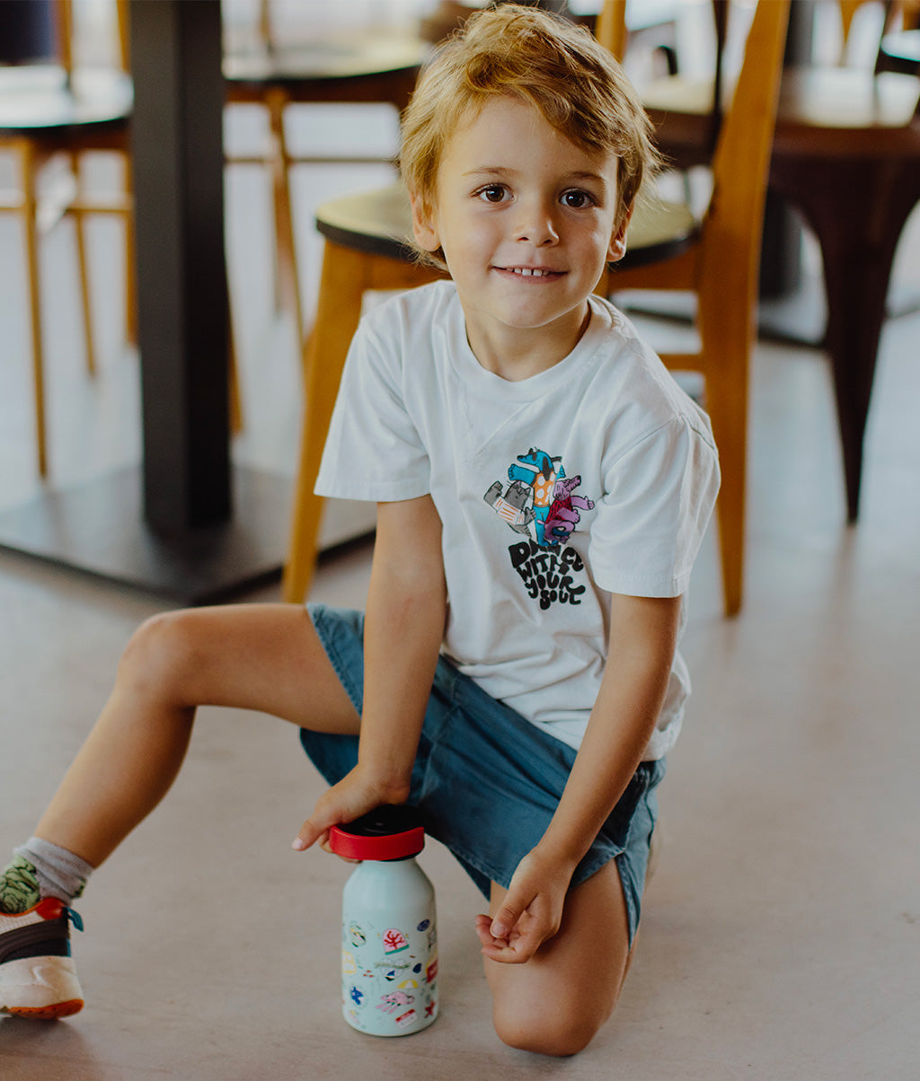 Garrafa reutilizável infantil Ocean Lover: isotérmica, 350 ml, adaptada a crianças, Cool Kids Only !